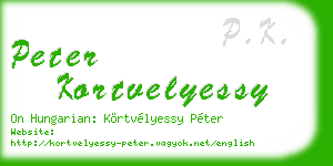 peter kortvelyessy business card